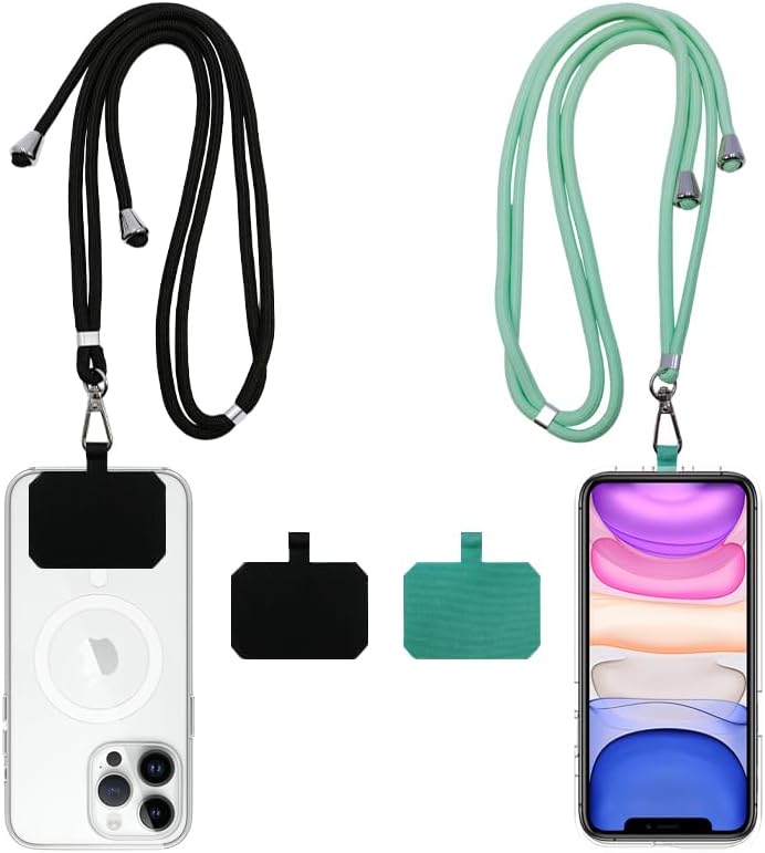 Cell Phone Lanyard, Universal Phone Strap,2x Adjustable Neck Strap,4x Pads Compatible with Most Smartphones