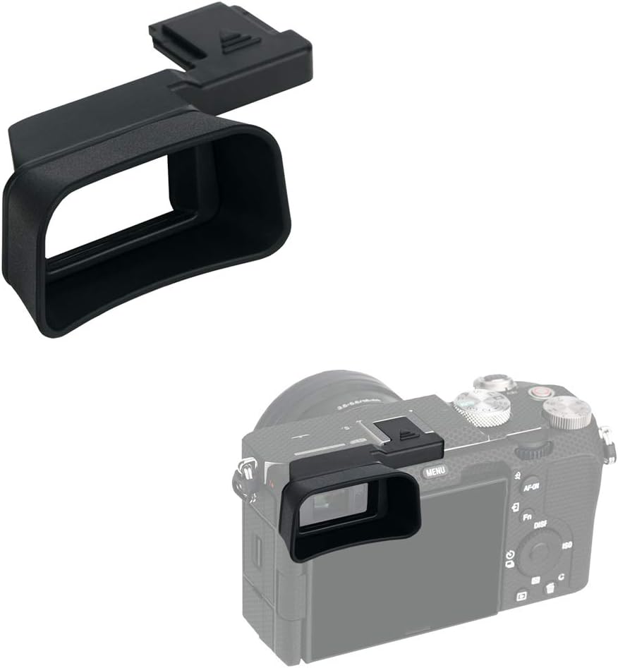 A7C A7 A7C A7CR] KIWIFOTOS Soft Silicone Extended Viewfinder Eyecup Eye Cup Eyepiece for Sony C Camera, Install via