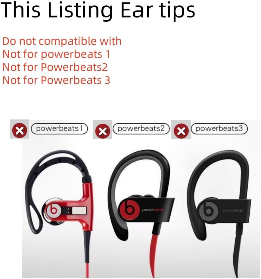 Replacement Ear Tips for Beats Urbeats2.0 Tour2.0 ibeats Beats x, Beats Flex Secure Fit for Powerbeats Pro Silicone Earbuds Washable Sweat-Resistant Noise Isolation 8 Pairs (Rose)