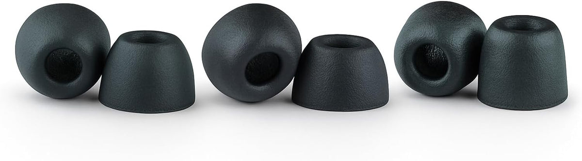 Comply 500 Core Series | Memory Foam Replacement IEM Ear Tips for KZ, Moondrop, FiiO Sennheiser & More | Superior Noise Isolation, Ultimate Comfort, Secure Fit | Variety, Black, Large (3 Pairs)