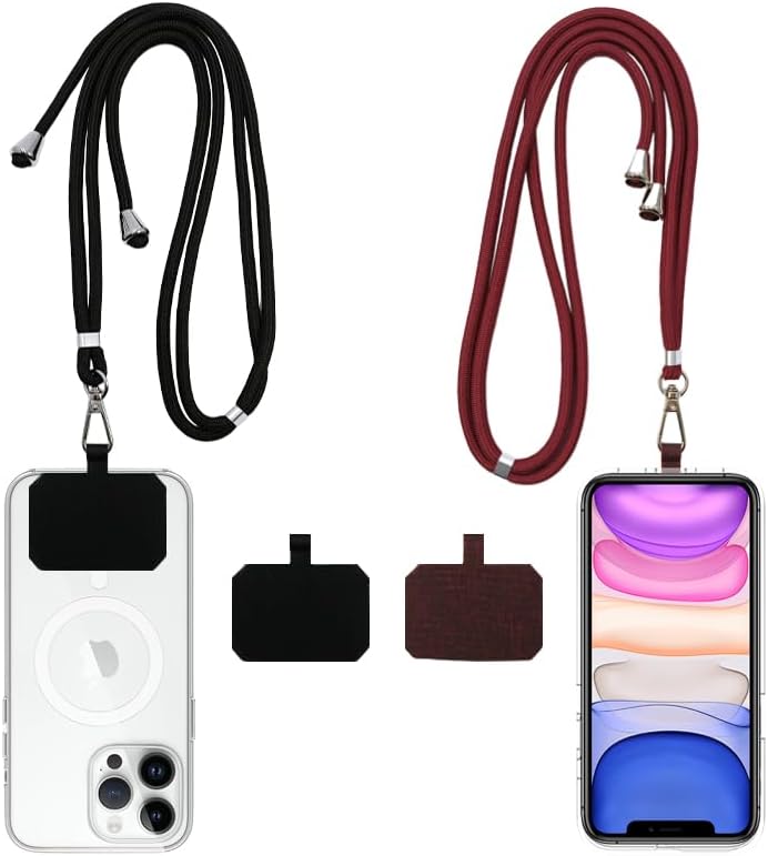 Cell Phone Lanyard, Universal Phone Strap,2x Adjustable Neck Strap,4x Pads Compatible with Most Smartphones