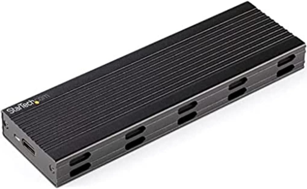 StarTech.com USB-C 10Gbps to M.2 NVMe or M.2 SATA SSD Enclosure, Portable External PCIe/SATA NGFF SSD Aluminum Case, USB Type-C / Type-A Host Cables, Supports 2230/2242/2260/2280 - TAA