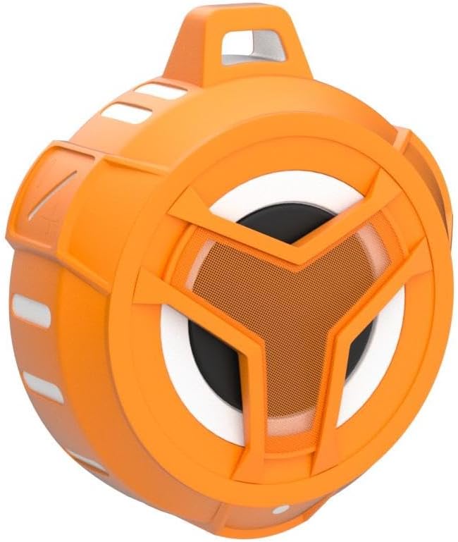 EBODA Bluetooth Shower Speaker, IPX7 Waterproof Portable Wireless Small Mini Speakers, Floating, 2000 mAh with RGB Light for Pool, Beach, Boat, Kayak Accessories, Gifts for Men and women -Orange