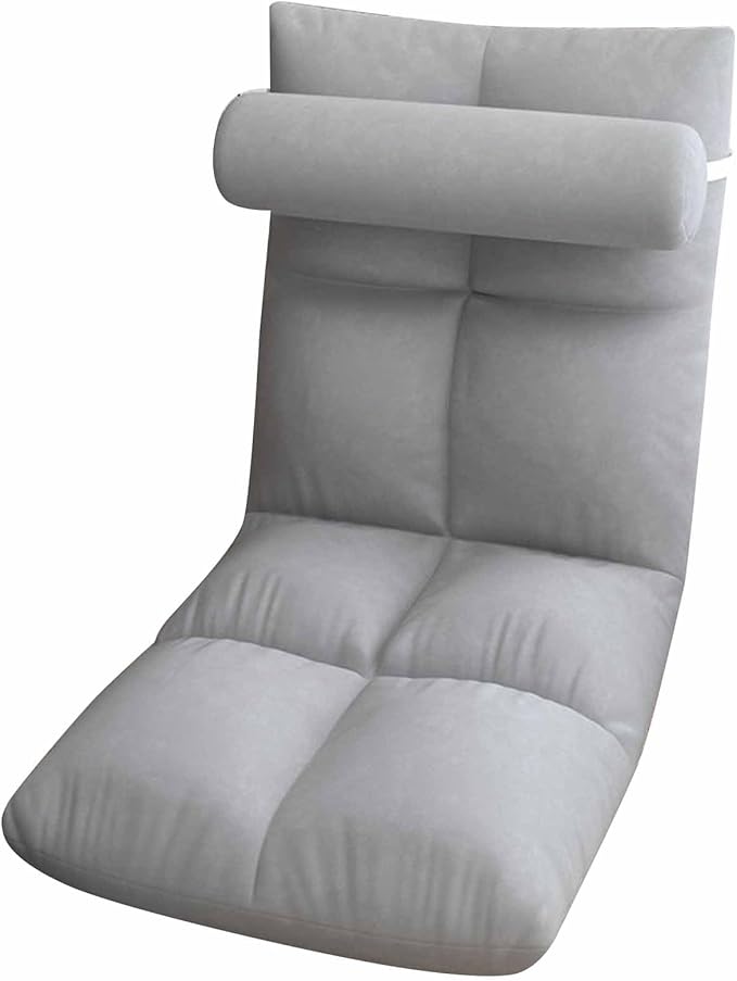 Floor Chair with Back Support Floor Sofa Chair Sleeper Bed Couch Recliner Floor Gaming Chair Padded Sleeper Bed Meditation Chair for Adults (Premium Gray)