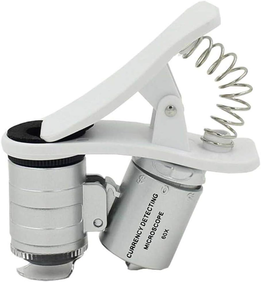 1Pcs Universal Led Clip Mobile Phone Microscope Magnifier Micro-Lens 60X Optical Zoom Telescope Camera Lens