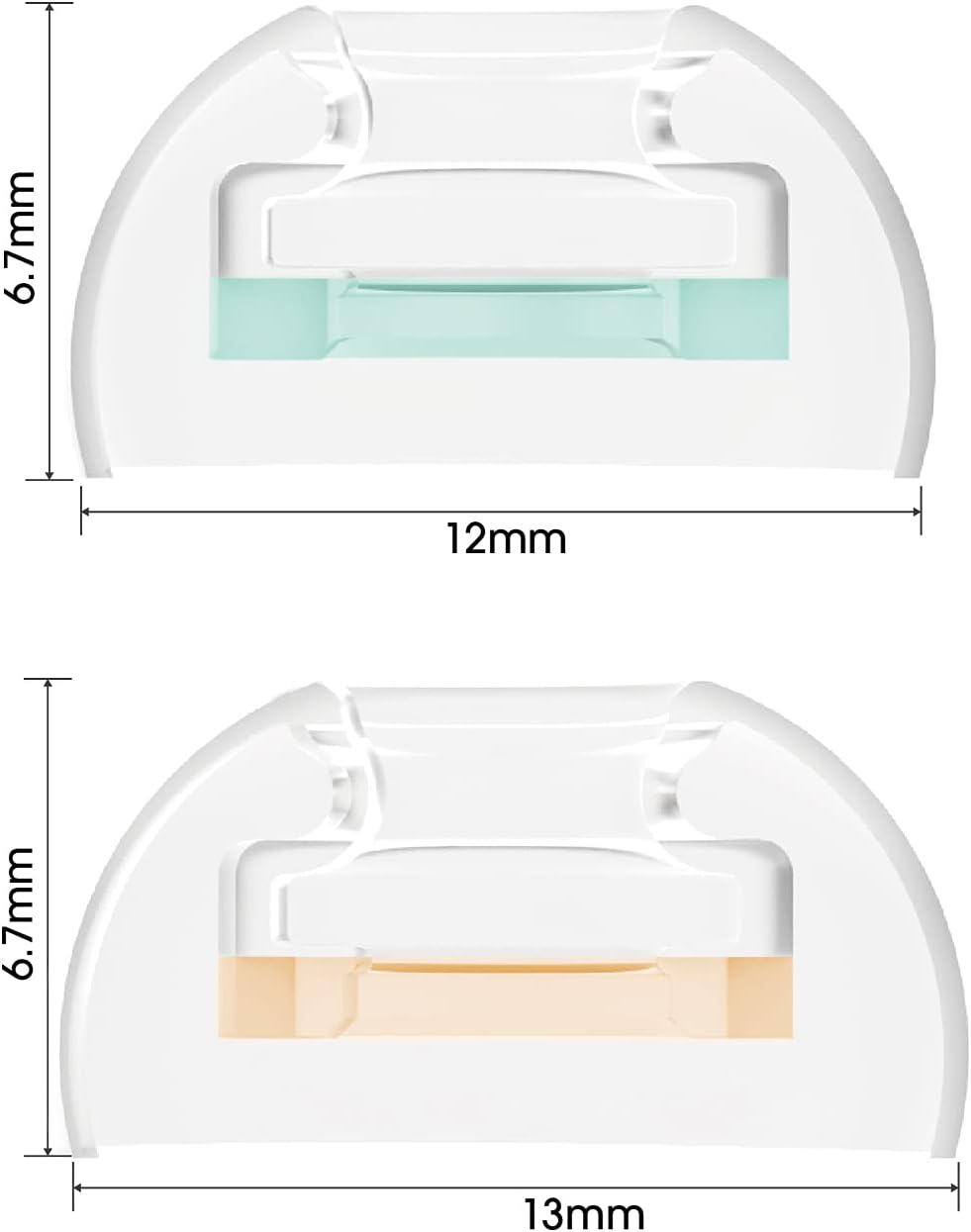 SpinFit CP1025- L/ML- Medical Grade Silicone Patented Ear Tips, Secure Fit and Supreme Comfort Fits MTW3, Galaxy Buds 2, Soundcore Space A40 & More (2 Pairs) (for Nozzle Diameter from 4-5.5mm)