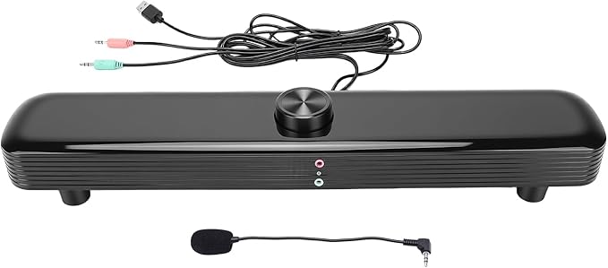 Fabater Computer Speakers 3D Stereo Sound Breathing LED Lights USB Compatible Stylish Metal Grilles Desktop Speakers PC with Microphone and Anti Slip Mat for Desktop
