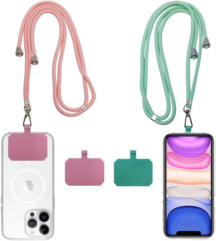 Cell Phone Lanyard, Universal Phone Strap,2x Adjustable Neck Strap,4x Pads Compatible with Most Smartphones