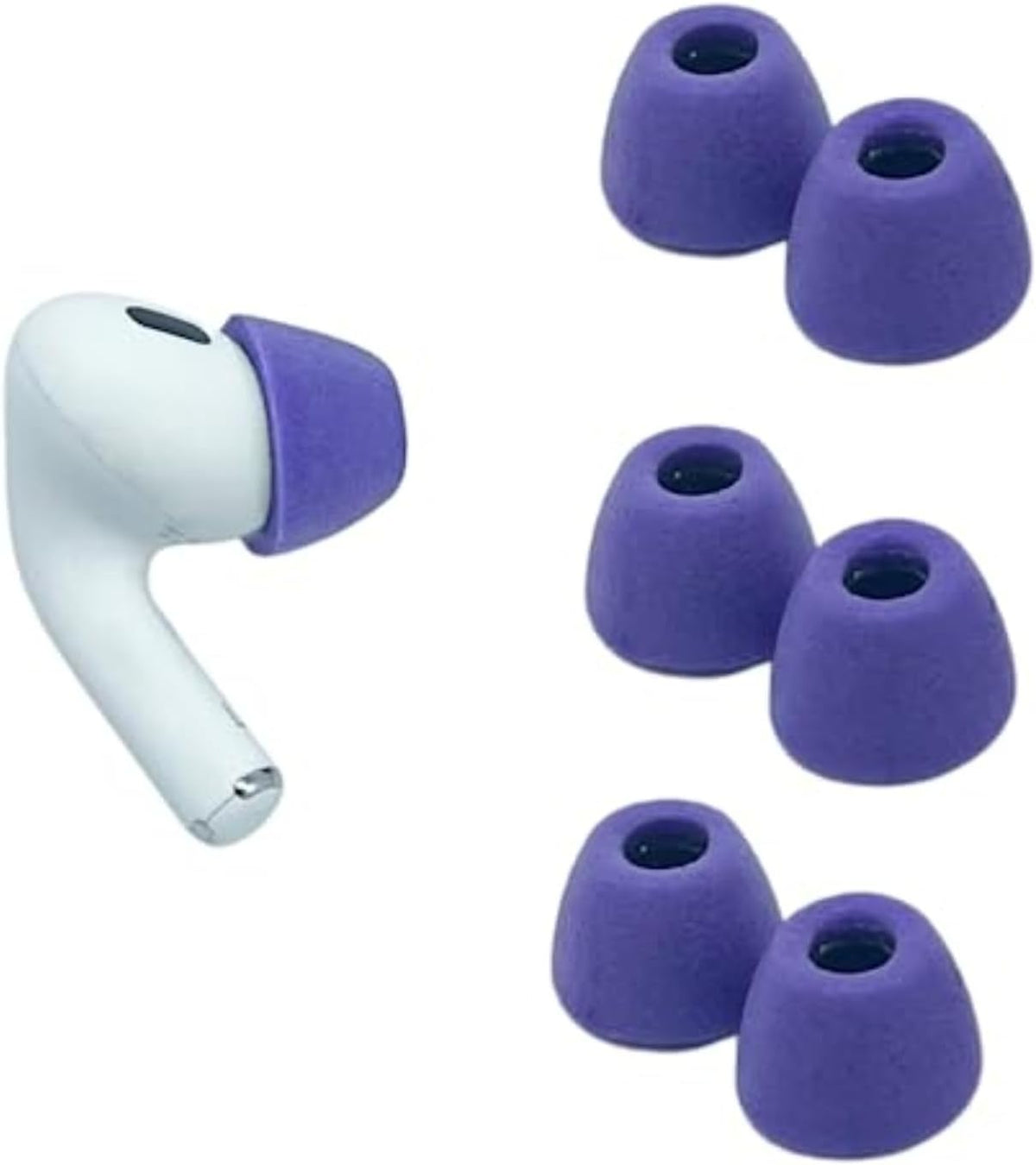 Comply Memory Foam Replacement Earbud Tips for Apple AirPods Pro 1 & 2 | Ultimate Comfort, Secure Fit, Superior Noise Isolation | Anti Slip, Prevent from Falling Out | Purple, Medium (3 Pairs)