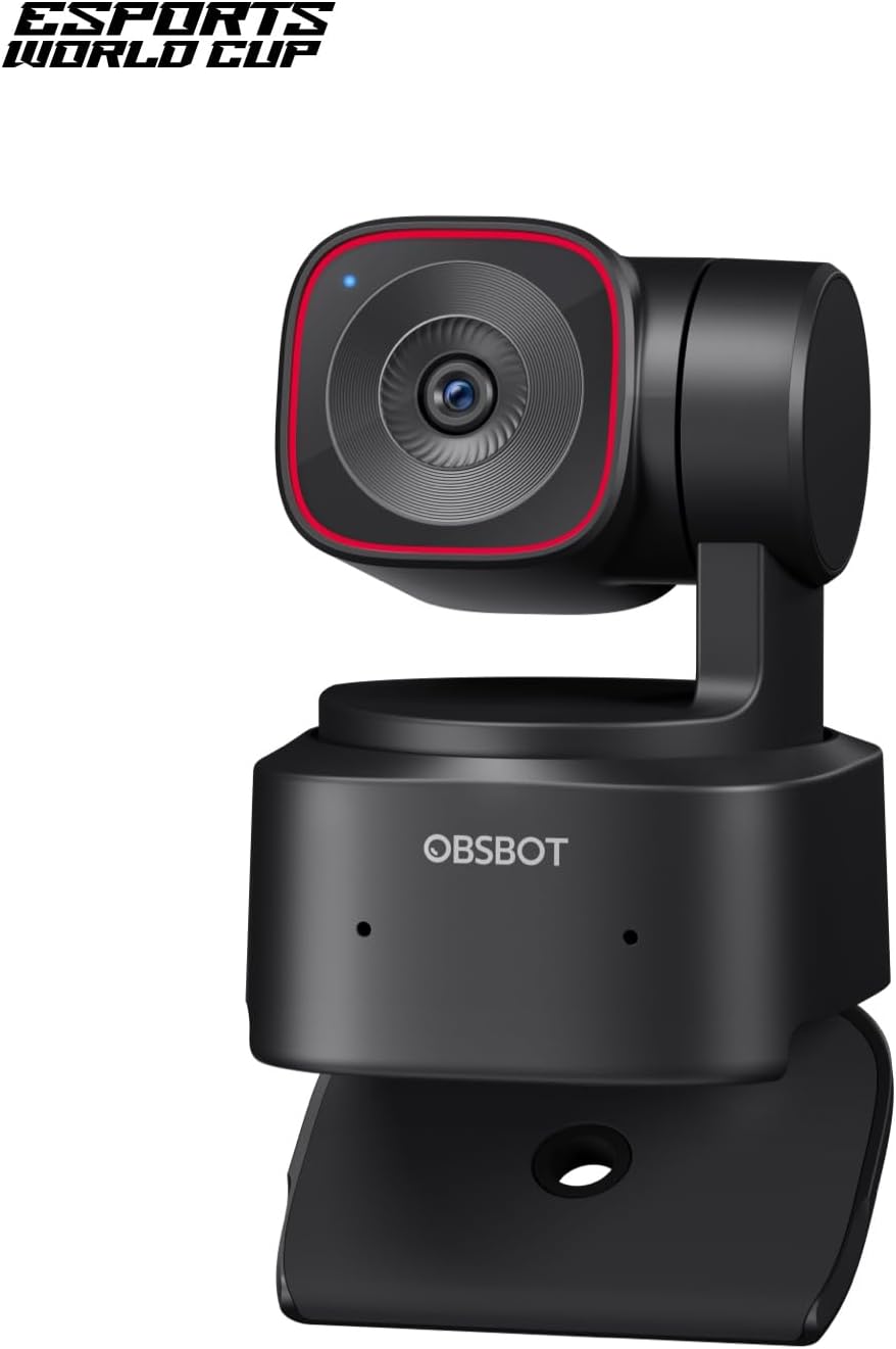 OBSBOT Tiny 2 Lite 4K Webcam for PC, AI Tracking PTZ Streaming Camera with 1/2" Sensor, Gesture Control, 60 FPS, HDR, Microphones, Web Camera for Desktop Computer, Laptop, Meeting, Video Calls, etc.