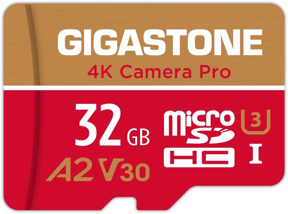 Gigastone 5-Years 32GB 4K 95/35MB/s U3 A2 V30 Data Recovery Micro SD Card, Camera Pro, Compatible with GoPro, Wyze