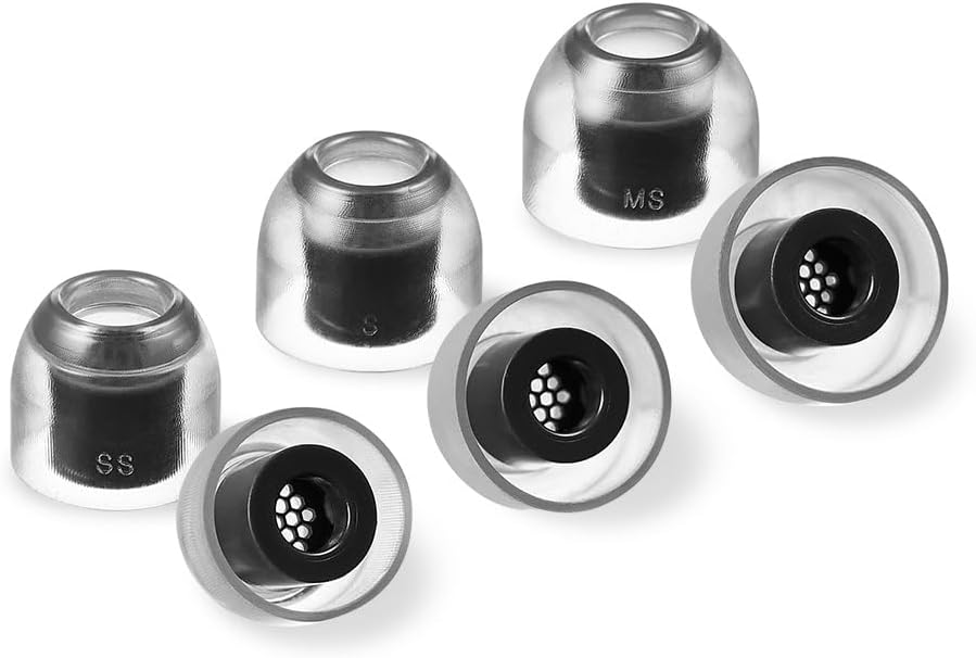 AZLA SednaEarfit Crystal Standard 2 - Earbud Tips for Wireless Headphones - Noise Canceling Earbuds Replacement Tips Eartips Compatible with Sony WF-1000XM5, Beats, Sennheiser, Jabra (3 Pair, SS-S-MS)