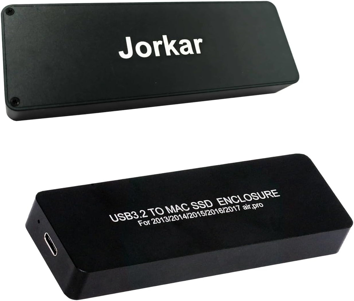 External SSD Enclosure USB-C 3.2 for 12+16 Pin MacBook Air/Pro mid 2013-2017, CNC Hard Drive Case for A1466 A1465 A1502 A1398, Portable SSD Reader Box