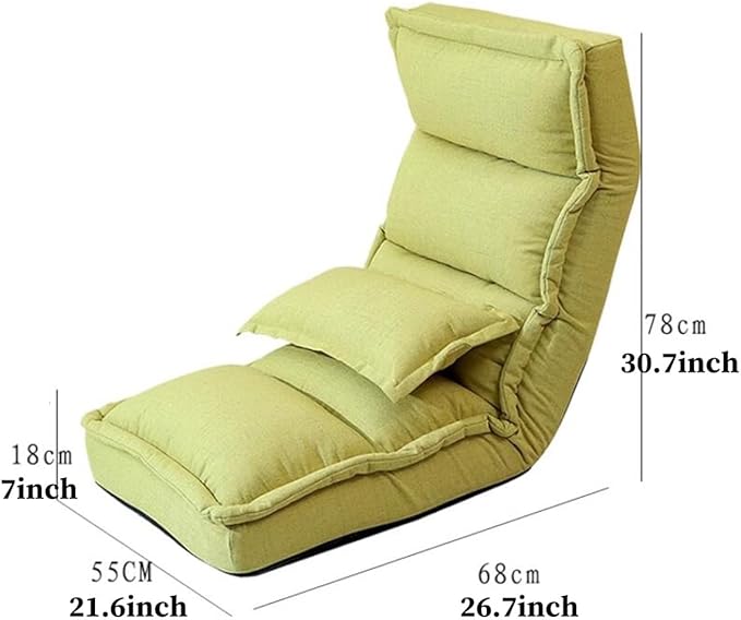 Floor Chairs for Adults Floor Lounger with 5-Position Adjustable Backrest and Headrest Folding Floor Gaming Chair Folding Lazy Sofa Chair for Living Room Bedroom(/Gray)