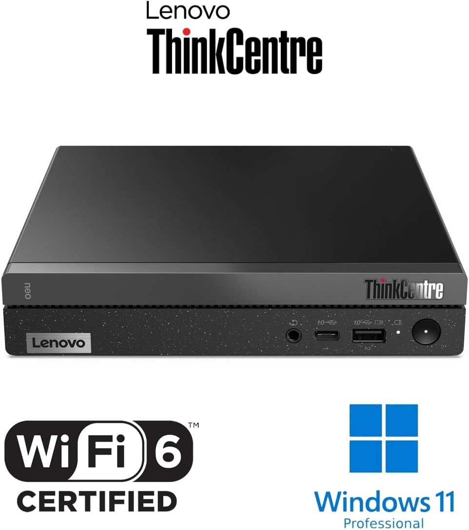Lenovo ThinkCentre 50q Gen 4 Business Mini Desktop, 13th Gen Intel Core i5-13420H, 64GB RAM, 2TB PCIe SSD, Display Port, RJ-45, HDMI, Wi-Fi 6, Windows 11 Pro, Black