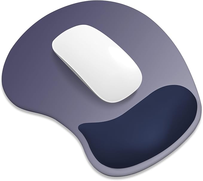 ITNRSIIET Ergonomic Mouse Pad, Cushioned Gel Wrist Rest, Non-Slip Base, Smooth Surface, Cute Multi-Color, 9.5 x 8.2 in, Gray Blue Gradient
