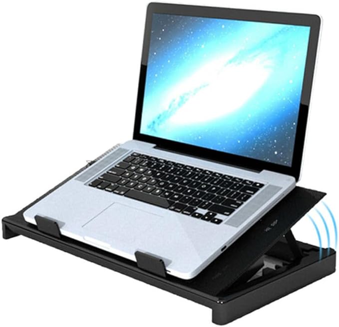 Operitacx USB Laptop Cooling Fans Cooler Stand with Anti-Skid Base Multi-Angle Adjustable Laptop Cooler for Gaming and Office Use Black