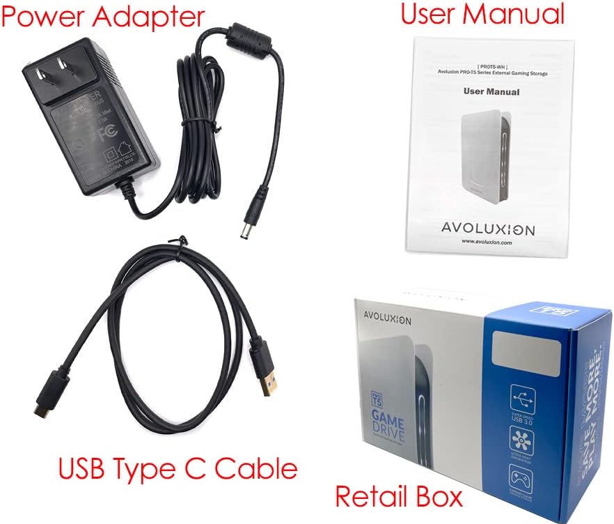 Avolusion PRO-T5 Series USB 3.0 External Hard Drive for WindowsOS Desktop PC/Laptop (White) - 2 Year Warranty (20TB) (Renewed)