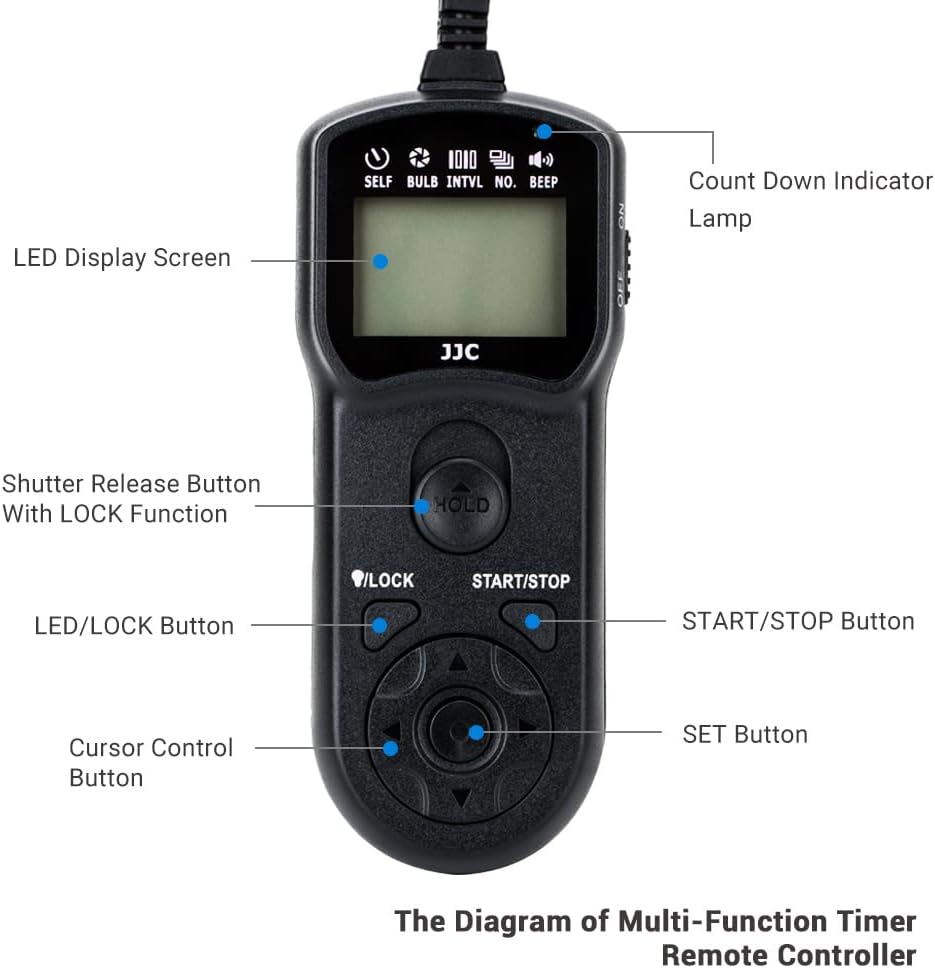 JJC Intervalometer Timer Remote Shutter Release Time Laspe for Panasonic S9 and G100D Cameras, for Long-Exposure Timer Shooting Photography