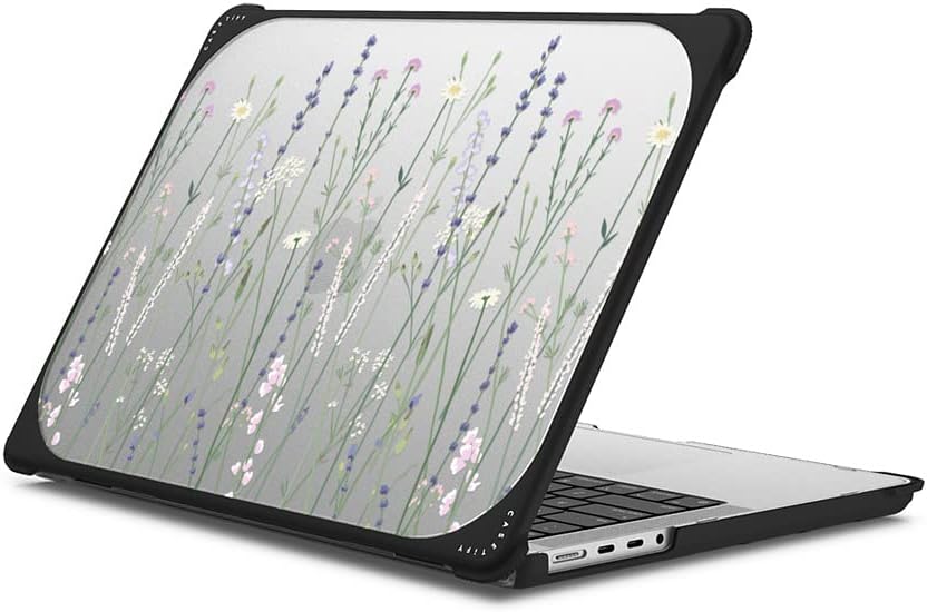 CASETiFY Bounce MacBook Pro 16-inch (M3/M4) Case [Enhanced Protective Corner Design/Ventilation Cutouts/Anti-Slip Grip] - Gigi Garden Florals - MacBook - Clear Black