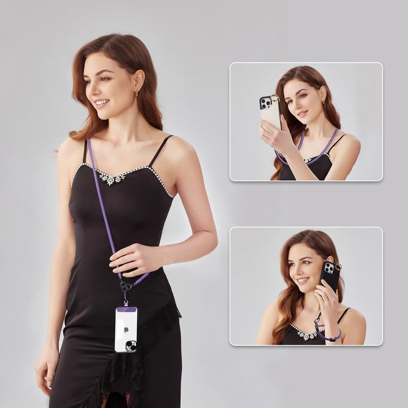 Cell Phone Lanyard Holder Anti Theft Crossbody Phone Wrist & Neck Strap, Compatible with Most iPhone tether Case
