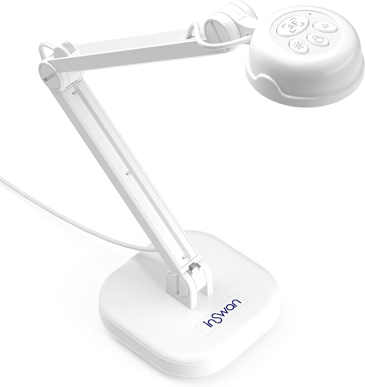 INS-1 USB Document Camera — 8MP Ultra HD, Auto Focus, LED Light, Built-in Microphone, Mac OS, Windows, Chromebook Compatible for Distance Learning, Remote Teaching, Web Conferencing, Live Demo