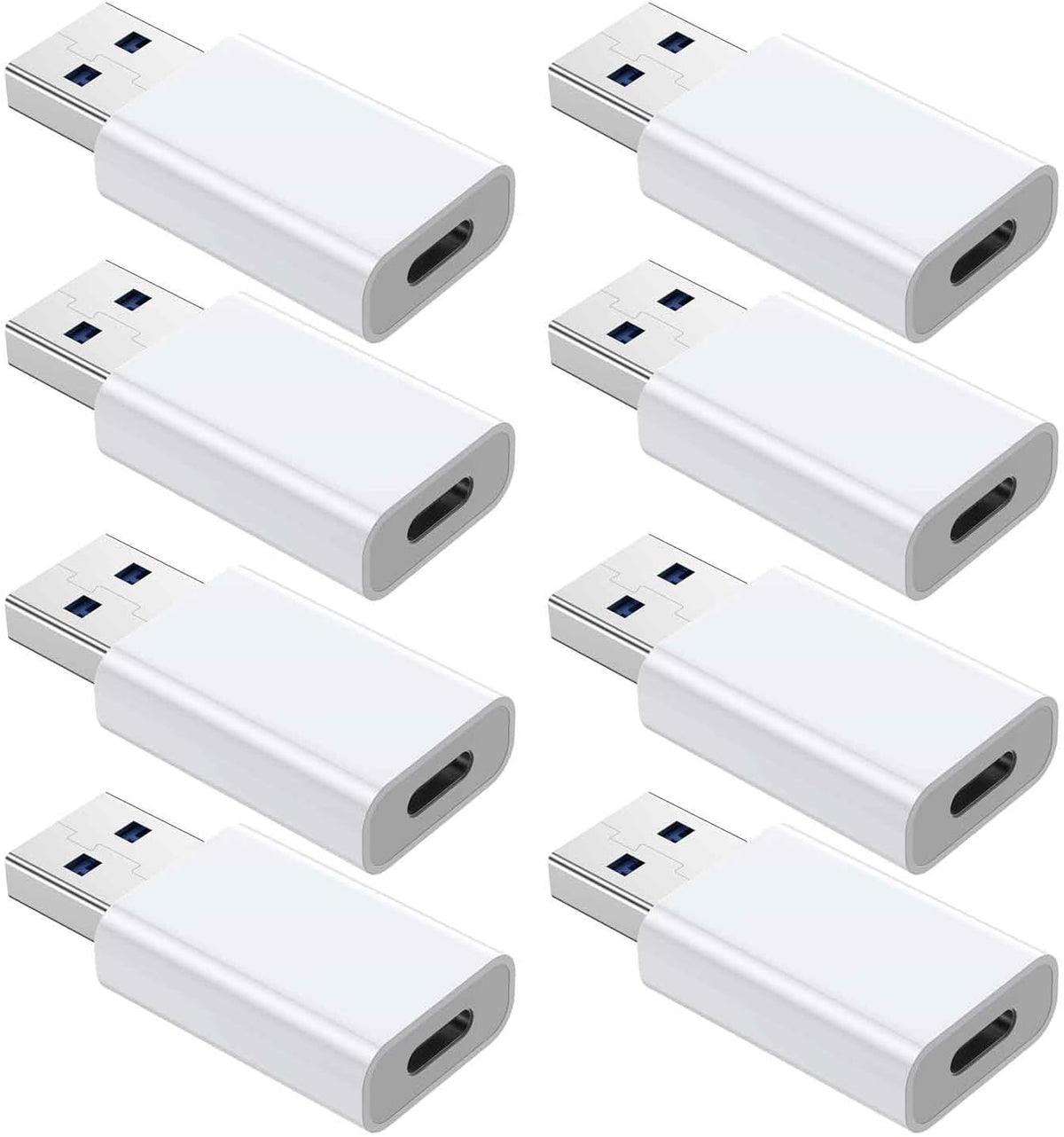 OTG Adapter【8-Pack】 USB-C Female to USB-A Male Adapter, USB to USB C Adapter Compatible with iPhone 16 15 14 13 12, Car, Apple MagSafe Watch Mini Wall Plug,iPad,Galaxy,Pixel 7 6 5,CarPlay etc