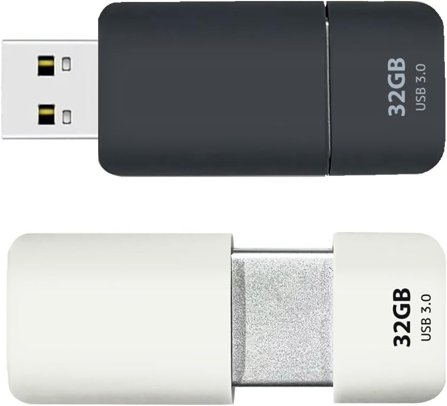 GIGASTONE 32GB Flash Drive (2 Pack) Z60NB USB 3.2 Gen 1, Ultra Fast, Retractable Capless Slider Design, Data Storage, Backup for PC/Mac/TV/Car Audio, USB 2.0/3.0/3.1 Compatible (Random Color)