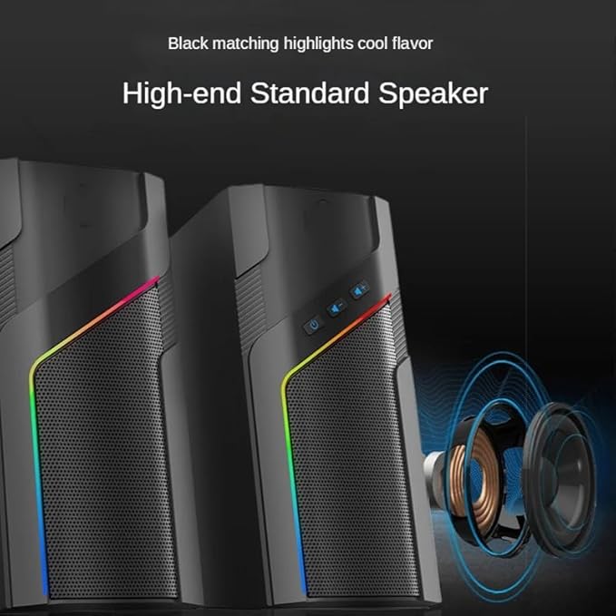 JSEIAJB Desktop Computer Speaker Laptop Small Stereo Audio Multimedia Subwoofer Pair