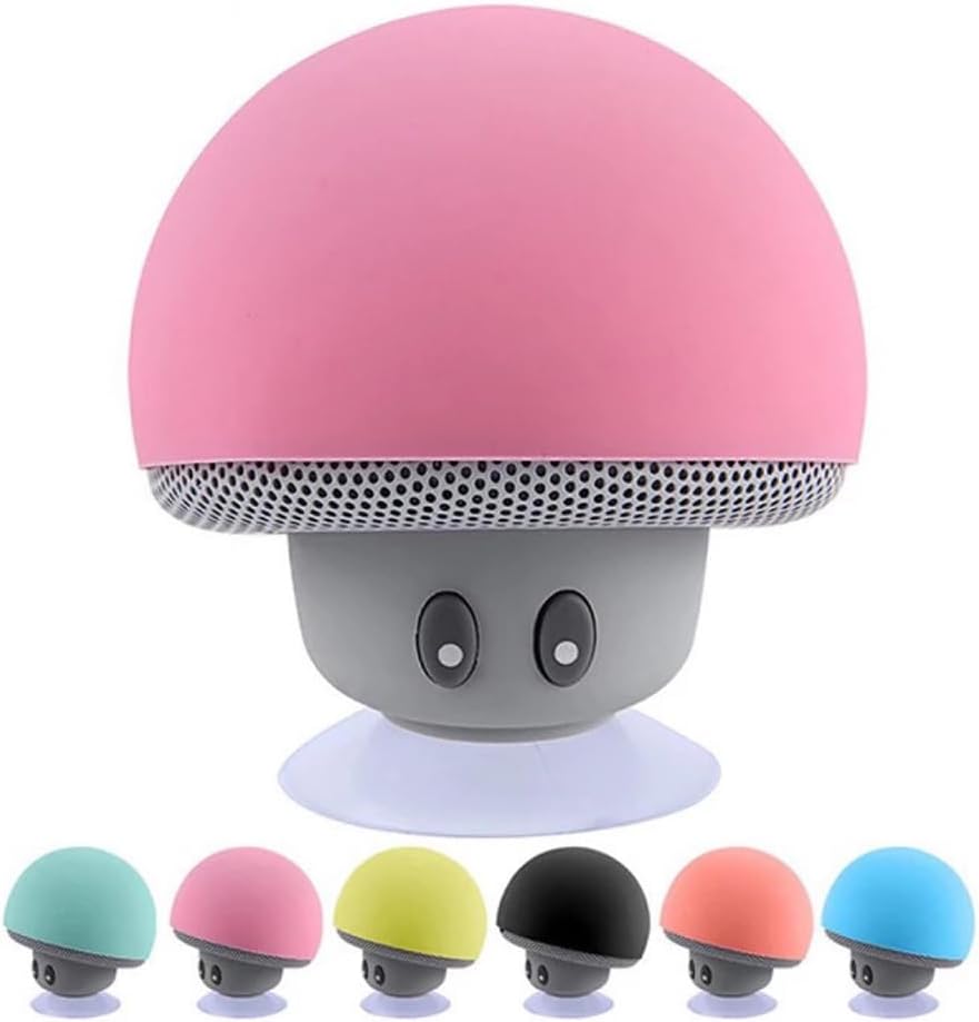 acoolstore Mini Mushroom Bluetooth Speaker Wireless Suction Cup Portable Smart Speaker Waterproof Bathroom Speaker