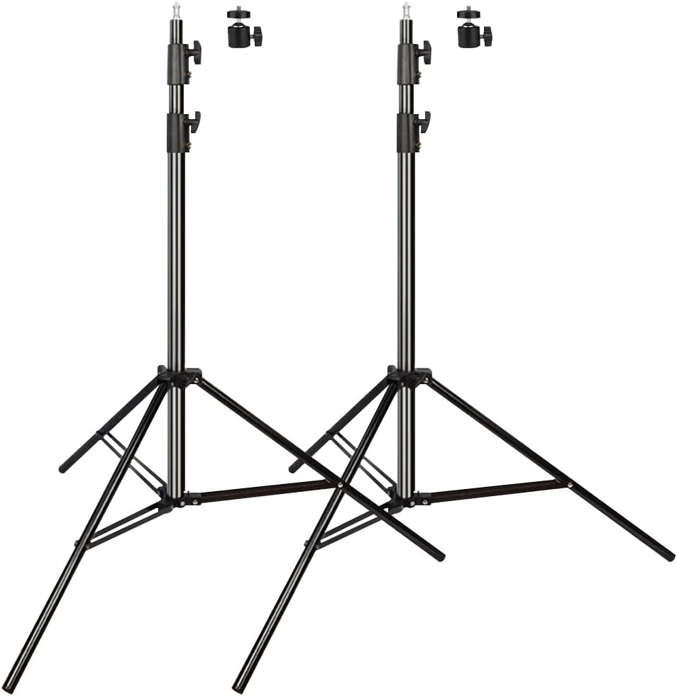 Heavy Duty Aluminum Alloy Photography Video Tripod Light Stands, Tripod Stands for Softboxes, Umbrellas, Reflectors, Lights - Pack of 2, 9.19 Feet/2.8M