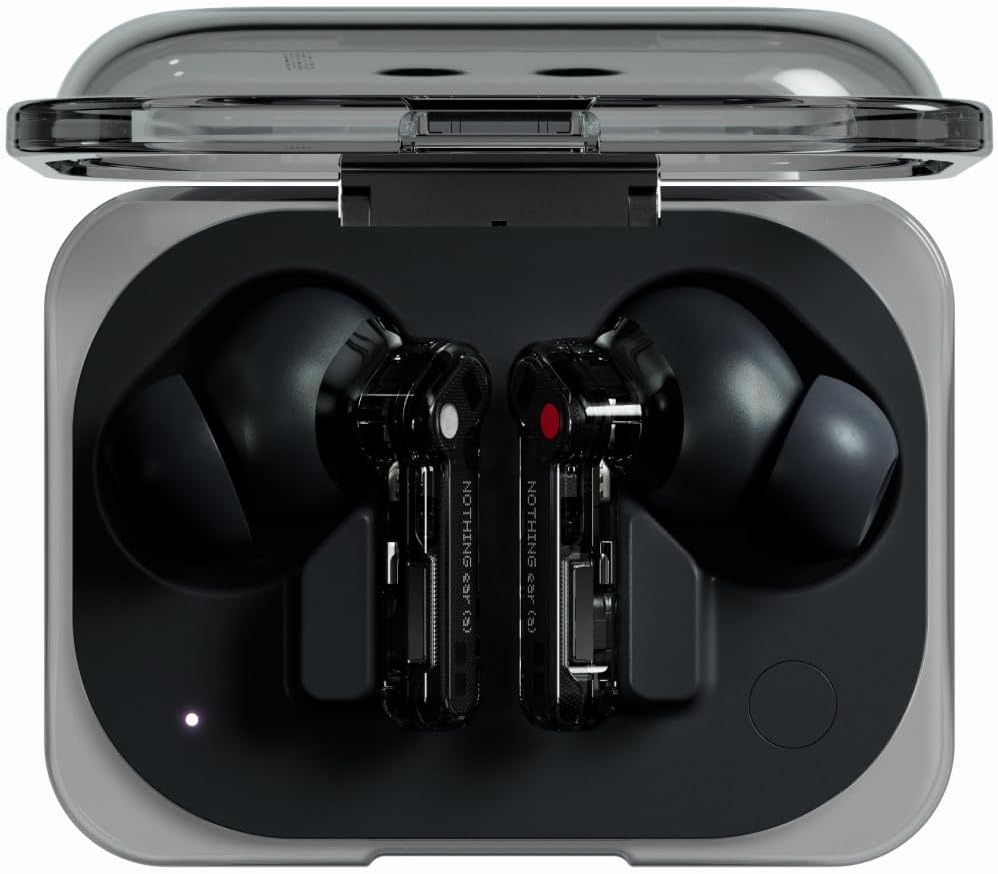 Nothing Ear (a) Wireless Earbuds, 45dB Hybrid Noise Cancelling Earbuds, Hi-Res Audio, Advanced Equaliser, Dual Connect, 6 Mics, 42.5H Playtime Ear Buds Wireless Bluetooth, Black