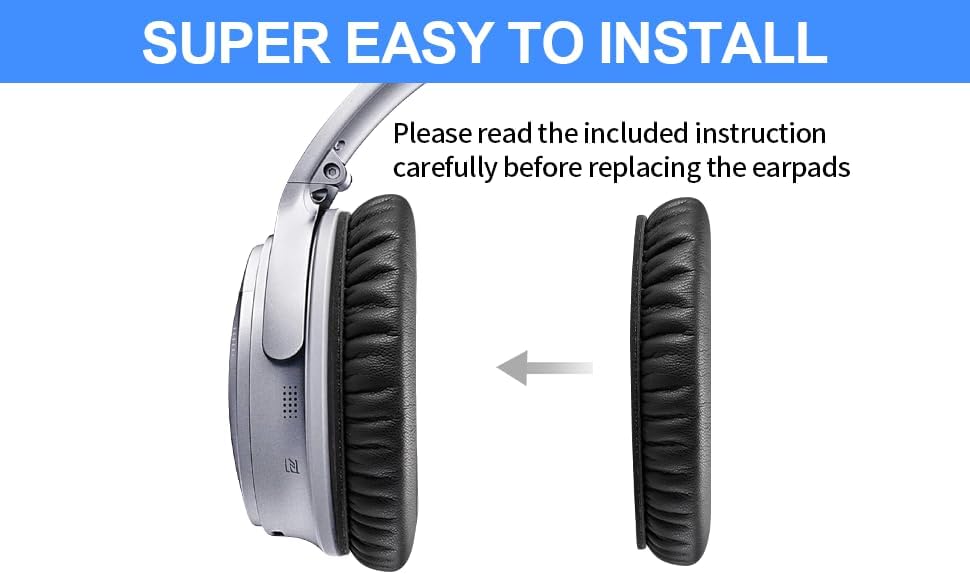 Thcbme Replacement Earpads for Bose Headphones, Bose Quietcomfort 35 Replacement Earpads, Black