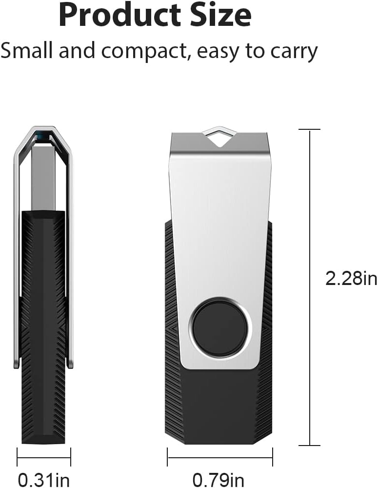 Aiibe 128GB Flash Drive 2 Pack 128GB USB Flash Drive Thumb Drive Zip Drive USB 2.0 Memory Stick USB Drive with Keychain (128G, 2 Colors: Black Green)