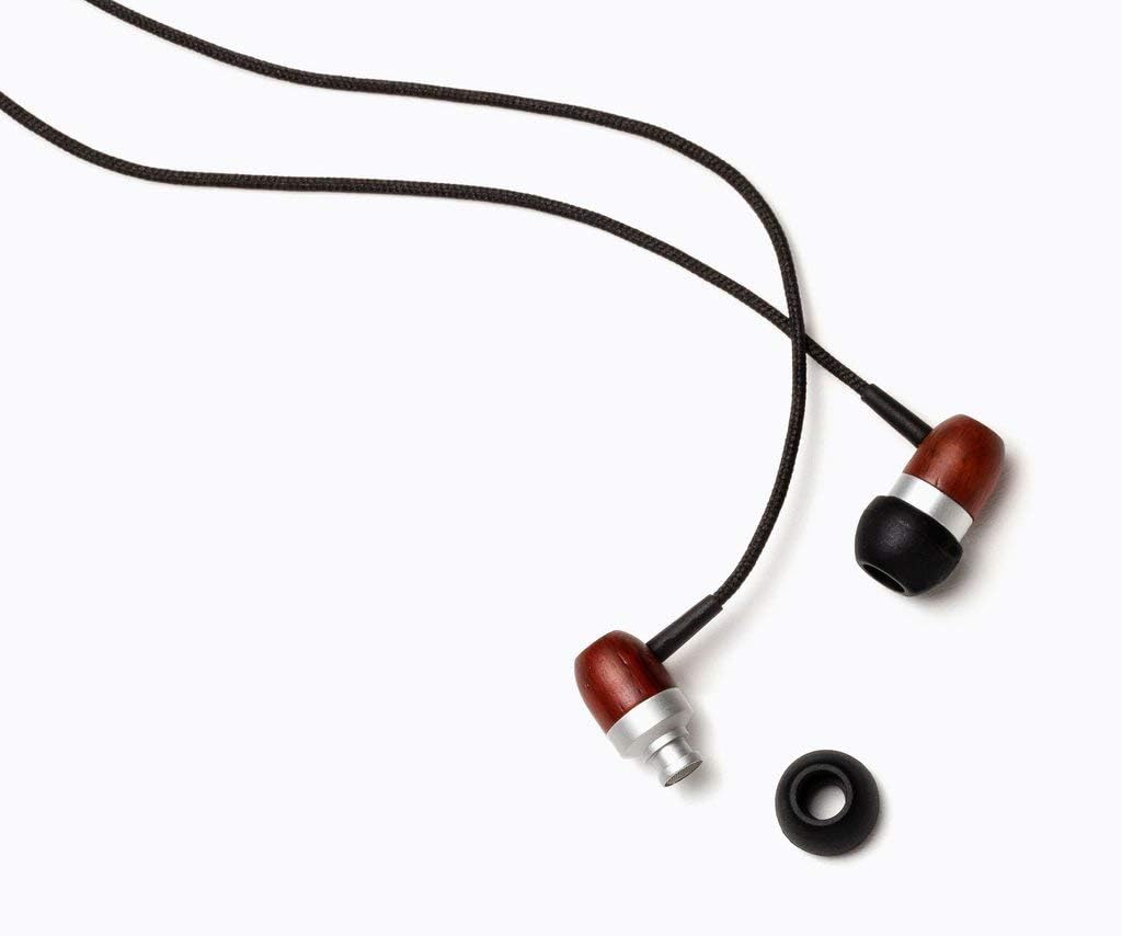 Symphonized Premium Wooden Earphones Wired (3.5mm Jack) Deep Bass Sound, 3D Sound, Microphone Volume Control, 90% Noise Cancelling for Type C Devices. Earphones for Android