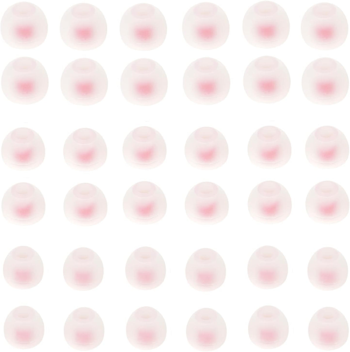 Silicone Earbud Tips - Soft & Comfortable Earphone Cushions, 18 Pairs (S/M/L) - White & Red, Fits 3.8mm-5.5mm Inner Hole, Compatible with Most in-Ear Headphones