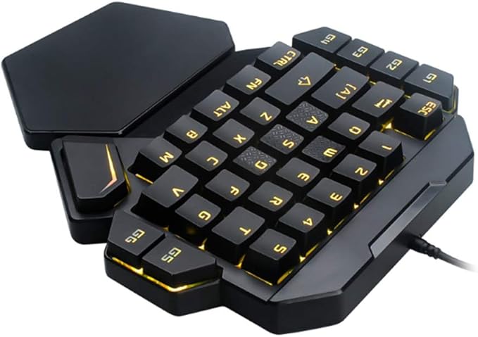 OneHanded Mechanical Gaming Keyboard RGB Blacklight Mechanical Keyboard 35-Key Portable Wired USB Gaming Keyboard with Macro Definition Function