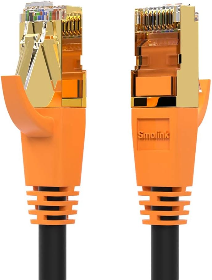 8 1.5FT 40Gbps 2000MHz RJ45 Smolink Cat Ethernet Cable Short, High Speed, Shielded LAN Network Cable, Indoor Outdoor