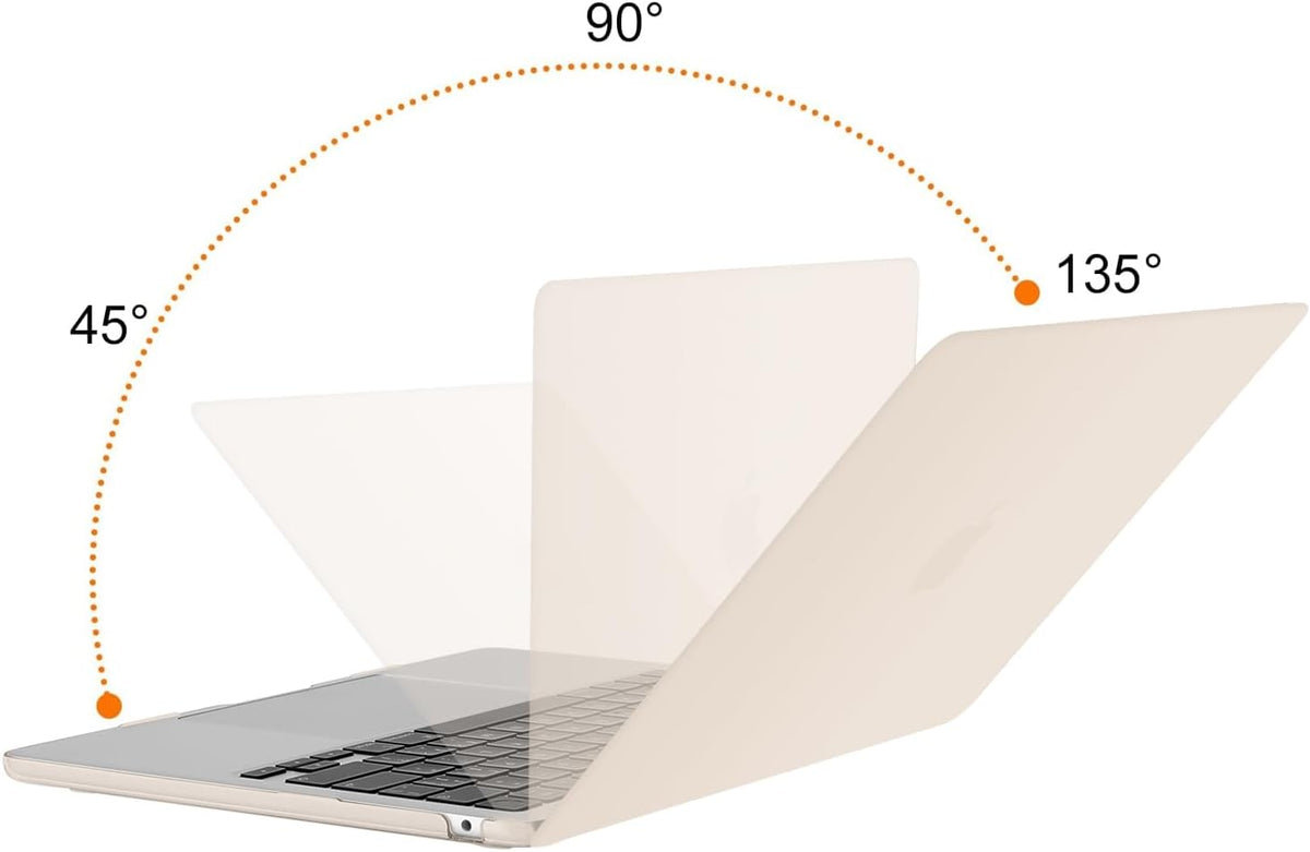 MOSISO Compatible with MacBook Air 13 inch Case 2025 2024 2023 2022 M4 A3240 M3 A3113 M2 A2681, Plastic Hard Shell&Keyboard Cover&Screen Film&Type C for MacBook Air 13.6 inch Case, Beige
