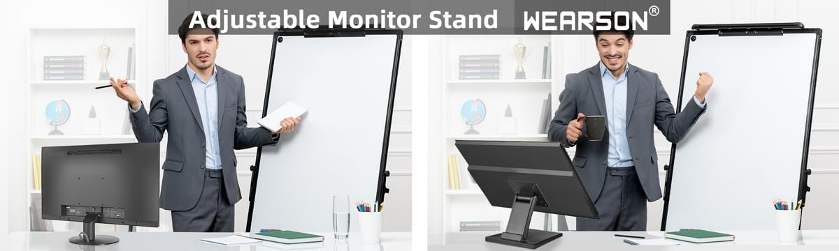 75x75mm&100x100mm (WS-03A2) WEARSON Adjustable LCD TV Stand Folding Metal Monitor Desk Stand with VESA Hole