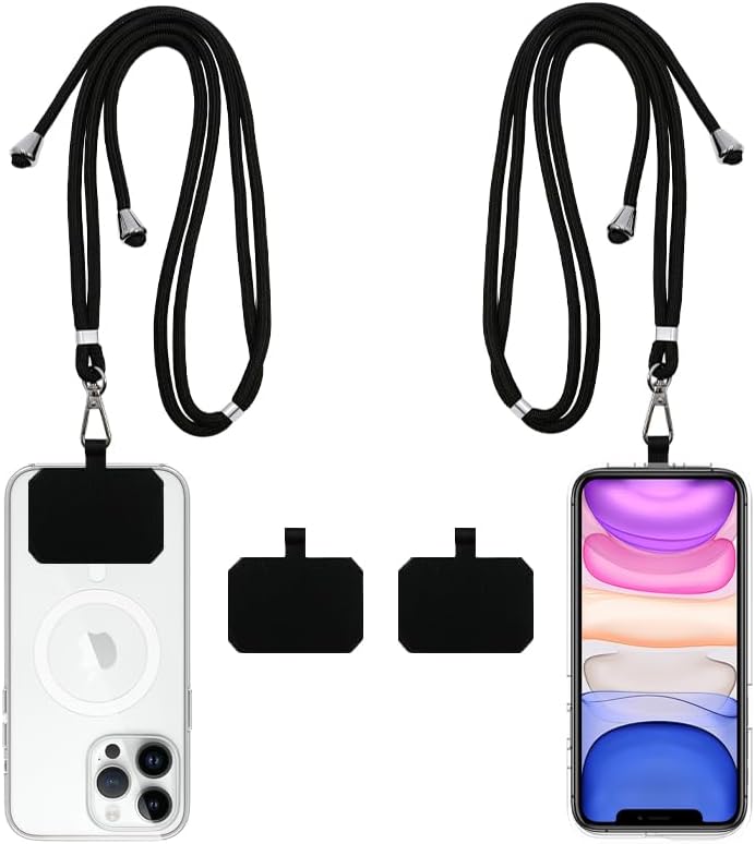 Cell Phone Lanyard, Universal Phone Strap,2x Adjustable Neck Strap,4x Pads Compatible with Most Smartphones