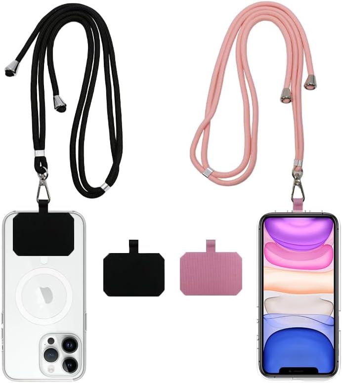 Cell Phone Lanyard, Universal Phone Strap,2x Adjustable Neck Strap,4x Pads Compatible with Most Smartphones
