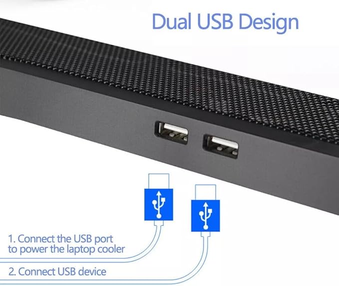 Laptop Cooling pad for Asus VivoBook 14 S403 Gaming laptops Laptop Cooler with 4 Fans LCD Display Screen 4 Height 2 USB-A Port Laptop Stand