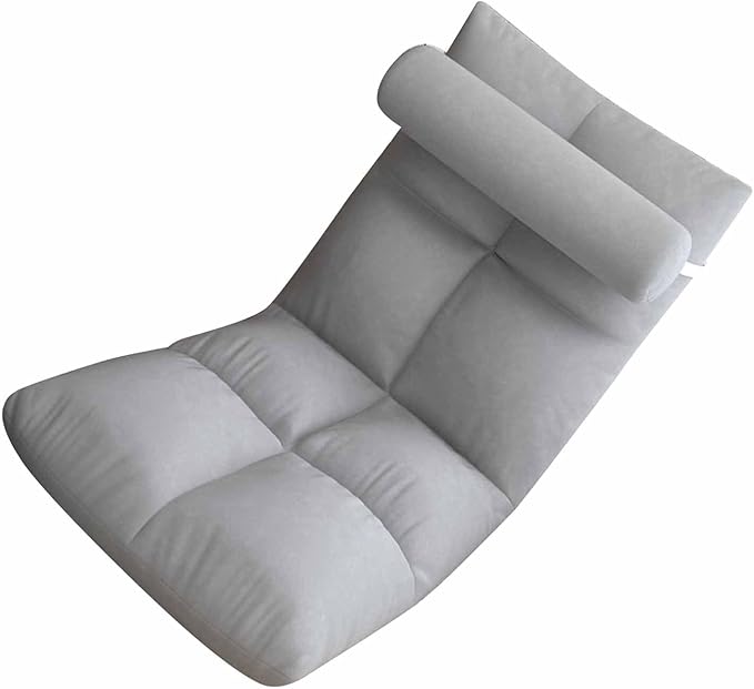Floor Chair with Back Support Floor Sofa Chair Sleeper Bed Couch Recliner Floor Gaming Chair Padded Sleeper Bed Meditation Chair for Adults (Premium Gray)