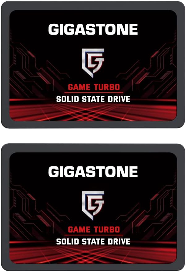 Gigastone SATA SSD 128GB (2-Pack) 2.5 inch SSD 520MB/s Upgrade Laptop PC Memory and Storage PS4 HDD Replacement 2.5" Internal Solid State Hard Drives SATA III SLC Cache 3D NAND Game Turbo Performance
