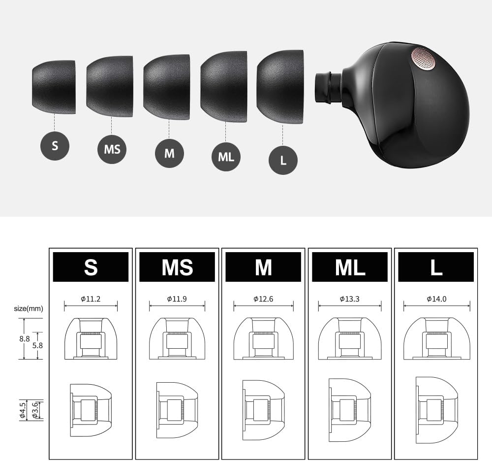 AZLA Foamax Standard(L), Foam Earbud Tips, Memory Foam Earbud Tips, Earbud Tips for Wireless Headphones, Noise Canceling Earbuds Replacement Tips Compatible with Sony, Beats, Samsung, Skullcandy, JLab