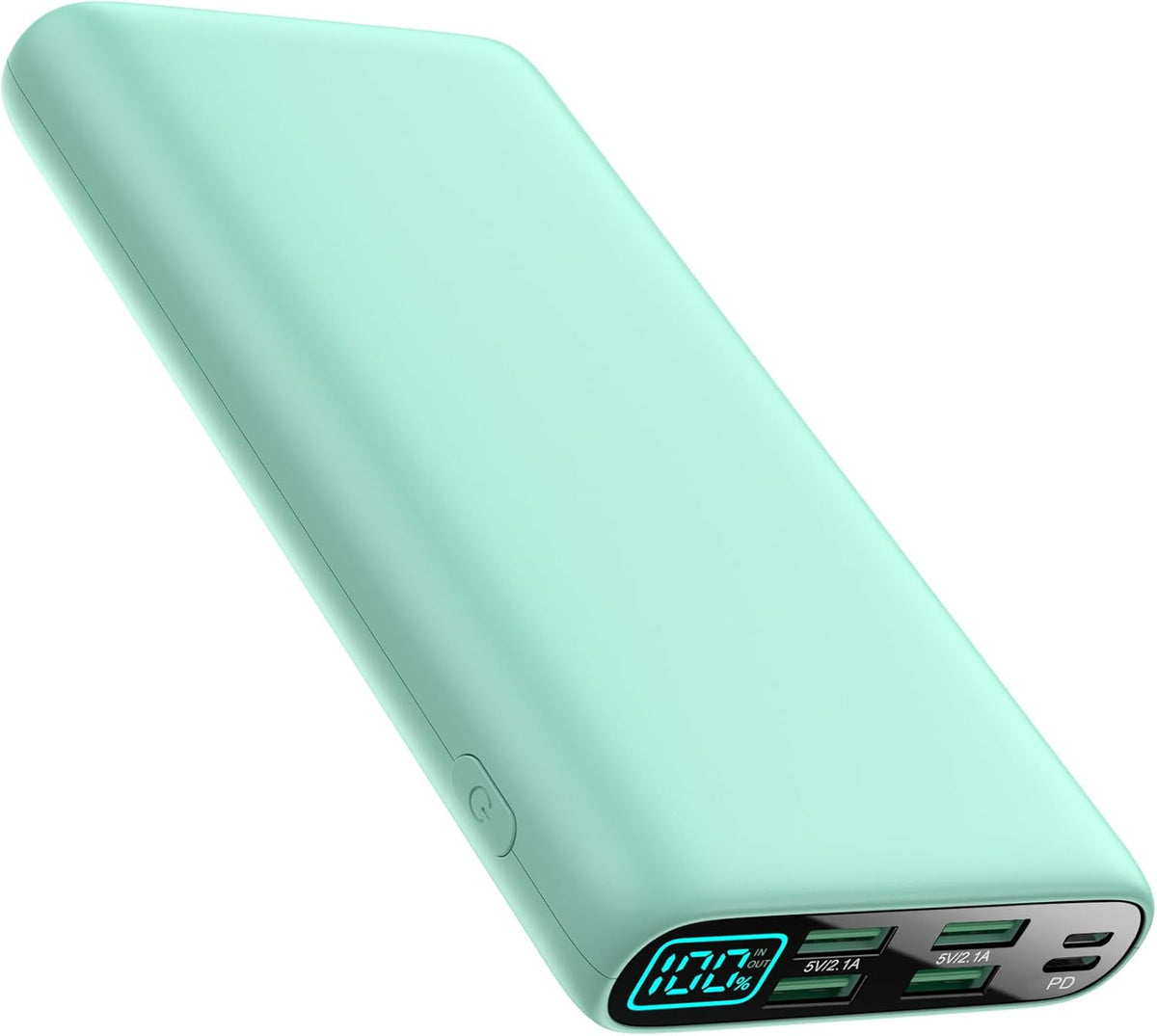 Portable Charger 38800mAh,LCD Display Power Bank,5 USB Outputs Battery Pack Backup,USB-C in&out Dual Input Phone Charging Compatible with iPhone 16/15/14 Pro,Android Samsung Galaxy Pixel Nexus-Green