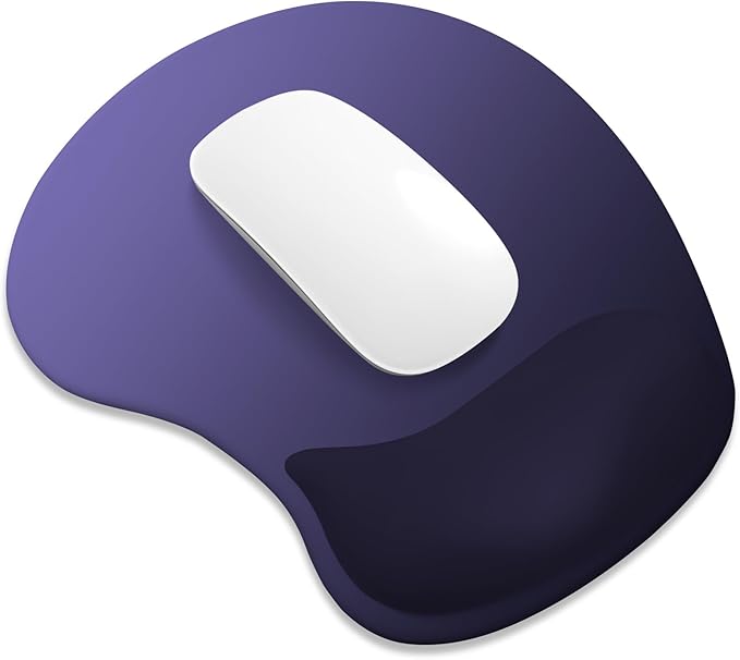ITNRSIIET Ergonomic Mouse Pad, Cushioned Gel Wrist Rest, Non-Slip Base, Smooth Surface, Compatible with All Mice for Office & Gaming, Desk Accessory, 9.5 x 8.2 inch, Violet Gradient