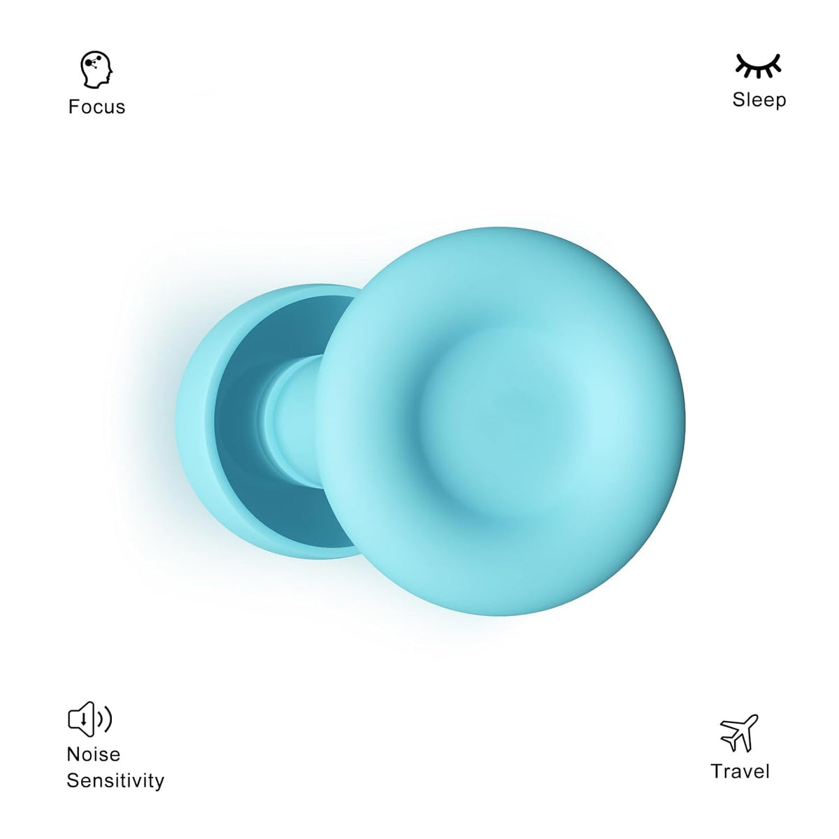 Ear Plugs for Sleeping Noise Reduction Reuseable, Concerts, Focus, Travel, Work, High Fidelity – 7 Pairs Eartips – Flexible Soft – Touch – NRR of 24 and 27 dB Noise Cancelling (Blue)