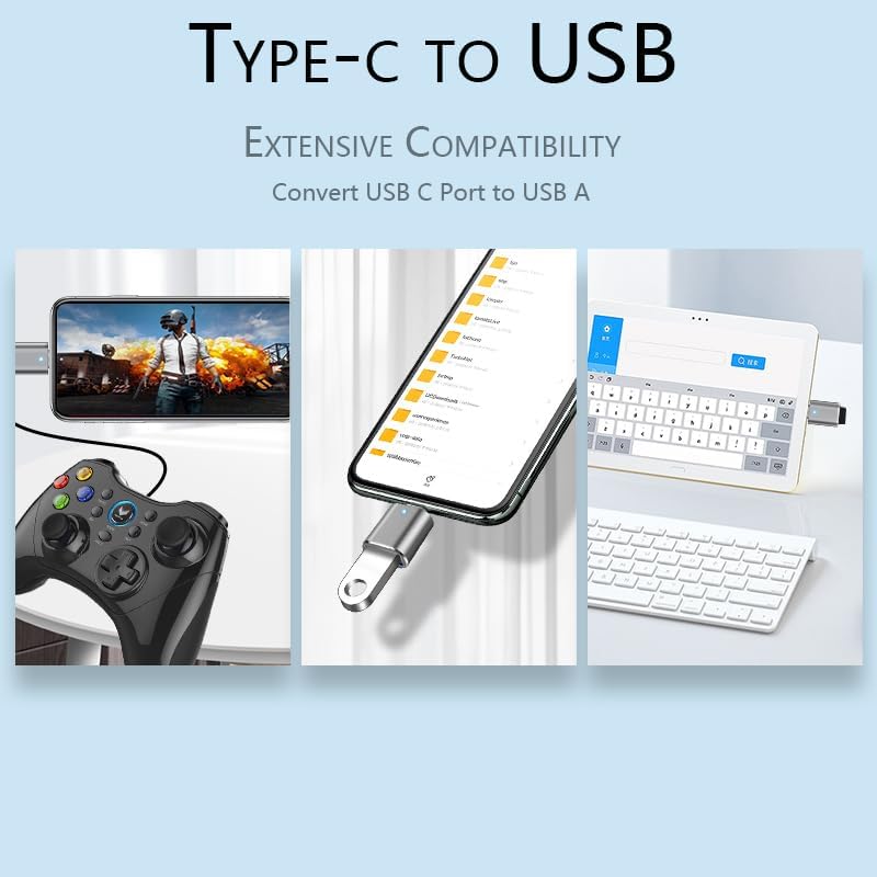 3Pcs Upgraded USB C to USB Adapter, High-Speed Data Transfer, USB Converter,USB C Male to USB 3.0 Female OTG Adapter for Apple 16 15, Mac, Tablet, Notebook, and More Type C Devices